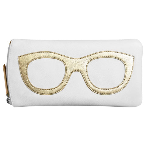 Eyeglass Case - White with Gold Graphic