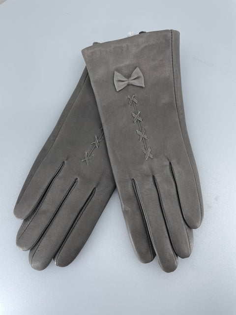 Grey Bow-Tie Gloves
