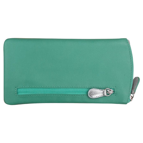 Eyeglass Case - Turquoise with Silver Graphic