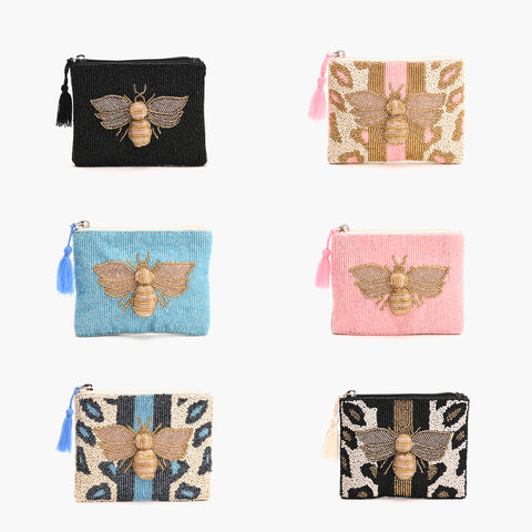 Bee Glam Coin Bag - Blue