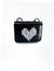 Spiked Heart Mini - Black with White Heart