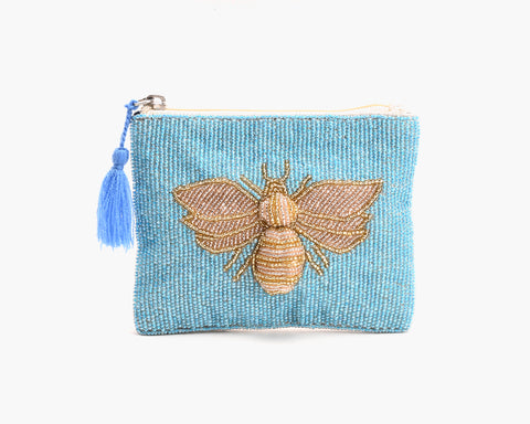 Bee Glam Coin Bag - Blue