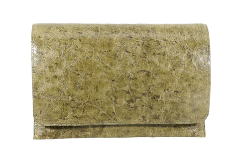 Oversized Distressed Green Clutch