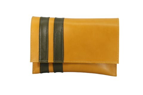 Racing Duo Clutch - Canary Yellow with Green Stripes