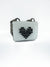 Spiked Heart Mini - White with Black Heart