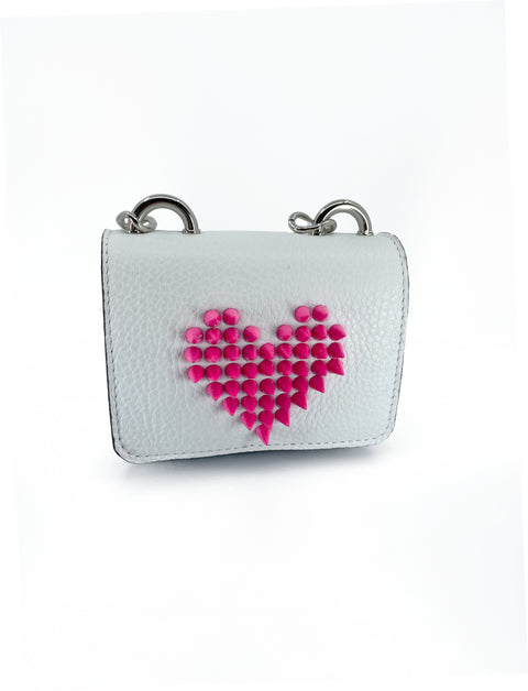 Spiked Heart Mini - White with Pink Heart
