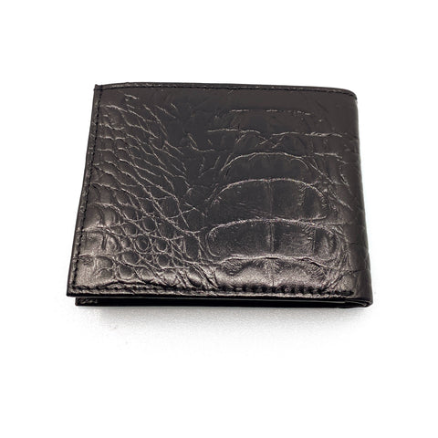Embossed Bi-Fold Wallet - Black