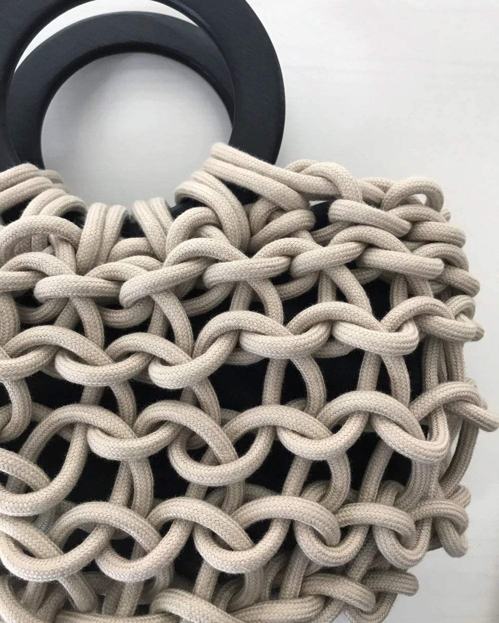 Woven discount rope bag